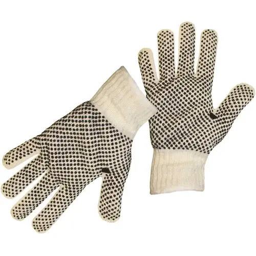 Large String Knit Reversible with Full PVC Dots and Color-Coded Hem Glove Pair