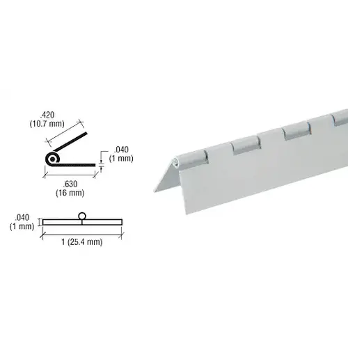 Satin Anodized 1/2" Aluminum Piano Hinge - 72"