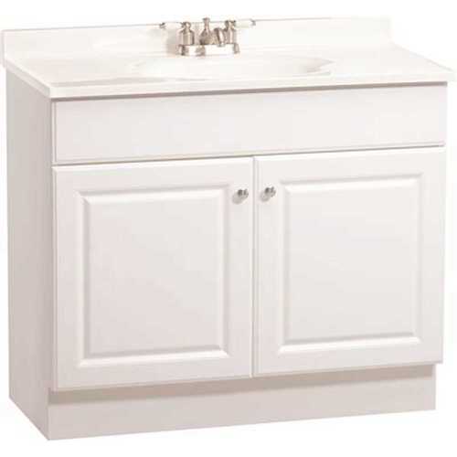 RSI HOME PRODUCTS C14136A 36 in. x 31 in. x 18 in. Richmond Bathroom Vanity Cabinet with Top with 2-Door in White