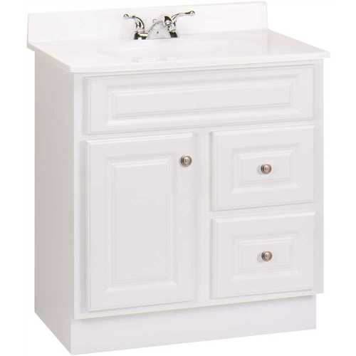 Glacier Bay HWH30D Hampton 30 in. W x 21 in. D x 33.5 in. H Bath Vanity Cabinet Only in White
