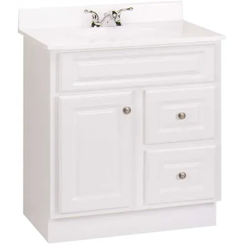 Hampton 30 in. W x 21 in. D x 33.5 in. H Bath Vanity Cabinet Only in White