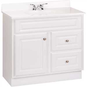Glacier Bay HWH36D Hampton 36 in. W x 21 in. D x 33.5 in. H Bath Vanity Cabinet Only in White