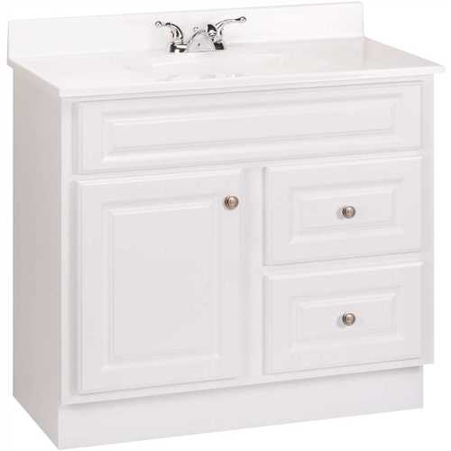 Glacier Bay HWH36D Hampton 36 in. W x 21 in. D x 33.5 in. H Bath Vanity Cabinet Only in White
