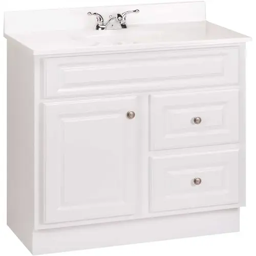 Glacier Bay HWH36D Hampton 36 in. W x 21 in. D x 33.5 in. H Bath Vanity Cabinet Only in White