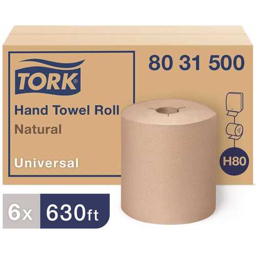 Tork 8031500 Natural 8 in. Controlled Hardwound Paper Towels (630 ft./Roll, ) - pack of 6