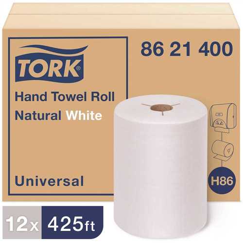 Tork 8621400 Natural White 8 in. Controlled Hardwound Paper Towels (425 ft./Roll, ) - pack of 12