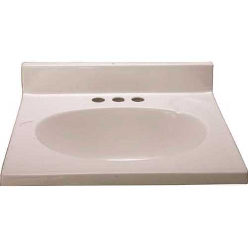 31 in. x 19 in. Custom Vanity Top Sink in Solid White