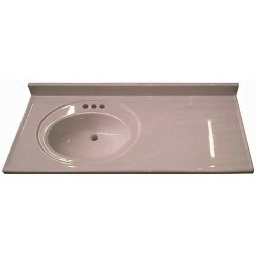 Premier A223710113L1-2 37 in. x 22 in. Custom Vanity Top Recessed Left Bowl Sink in Solid White