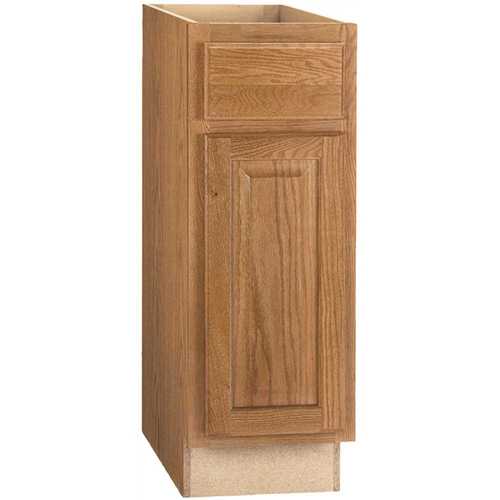 Hampton Assembled 12x34.5x24 in. Base Kitchen Cabinet with Ball-Bearing Drawer Glides in Medium Oak