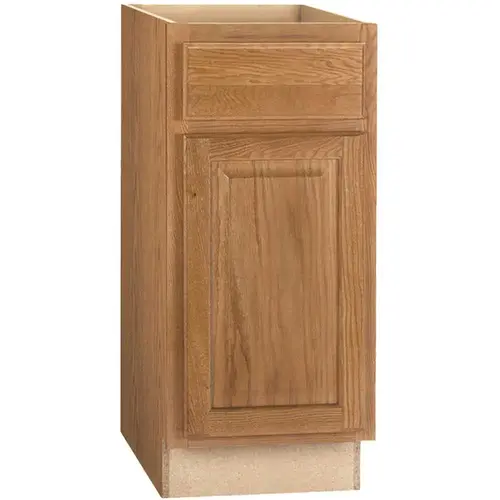 Hampton Assembled 15x34.5x24 in. Base Kitchen Cabinet with Ball-Bearing Drawer Glides in Medium Oak