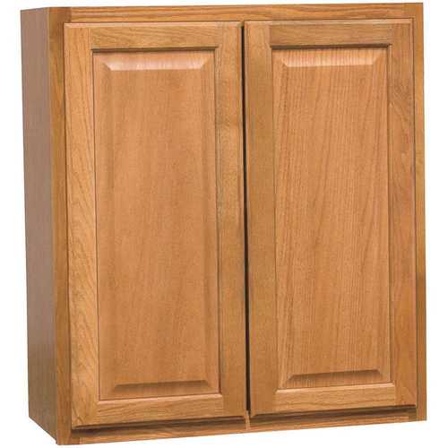 Hampton Bay KW2730-MO Hampton Assembled 27x30x12 in. Wall Kitchen Cabinet in Medium Oak