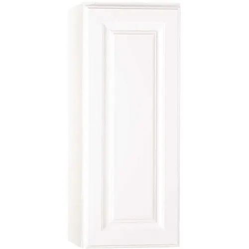 Hampton Satin White Raised Panel Stock Assembled Wall Kitchen Cabinet (12 in. x 30 in. x 12 in.)