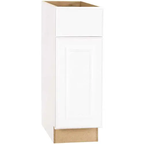 Hampton Satin White Raised Panel Stock Assembled Base Kitchen Cabinet (9 in. x 34.5 in. x 24 in.)