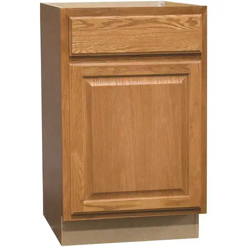 Hampton Assembled 21 in. x 34.5 in. x 24 in. Base Kitchen Cabinet with Ball-Bearing Drawer Glides in Medium Oak