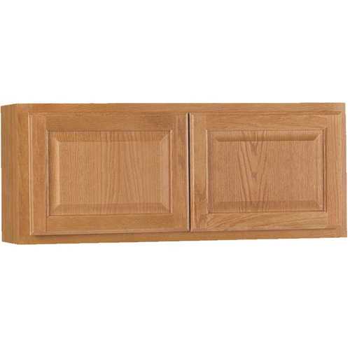 Hampton Assembled 36x15x12 in. Wall Bridge Kitchen Cabinet in Medium Oak