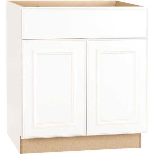 Hampton Bay Hampton 30 in. W x 24 in. D x 34.5 in. H Assembled Base Kitchen  Cabinet in Satin White with Drawer Glides KB30-SW - The Home Depot