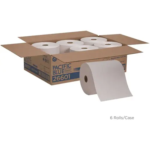 Recycled Paper Towel Roll (800 ft. Per Roll, ) White - pack of 6