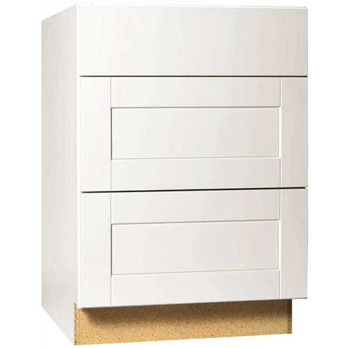 Hampton Bay Kdb24 Ssw Shaker Satin White Stock Assembled Drawer Base Kitchen Cabinet With Drawer 4525