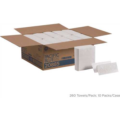 PACIFIC BLUE 20885 White Z-Fold Paper Towel (260-Towels Per Pack, )