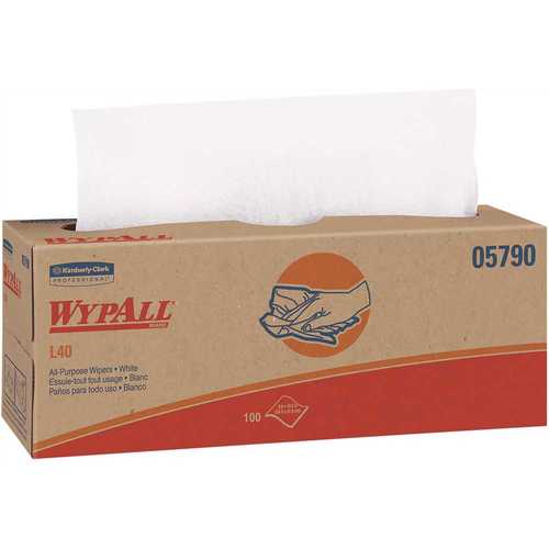 WypAll 05790 L40 White Disposable Cleaning Drying Towels Limited Use (, 100-Sheets/Box, 900-Sheets Total) - pack of 9