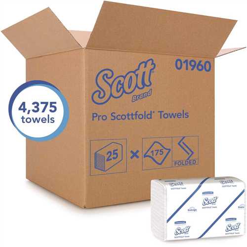 SCOTT 01960 White Old Multi-Fold Paper Towels Absorbency Pockets (, 175 Towels/Packs, 4,375 Towels/Case)