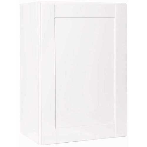 Shaker Satin White Stock Assembled Wall Kitchen Cabinet (21 in. x 30 in. x 12 in.)