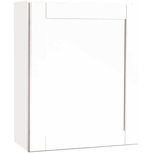 Shaker Satin White Stock Assembled Wall Kitchen Cabinet (24 in. x 30 in. x 12 in.)