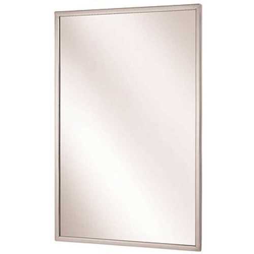 Bradley 780-018300 18 x 30 in. Angle Frame Mirror, Stainless Steel