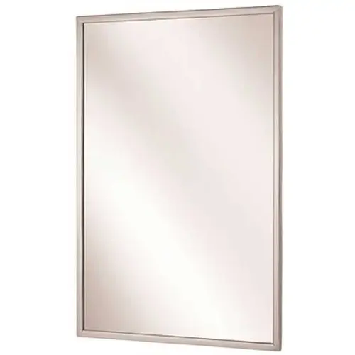 18 x 30 in. Angle Frame Mirror, Stainless Steel Clear