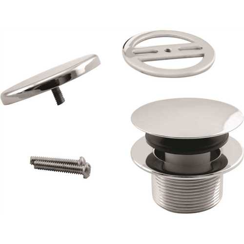 Westbrass D398RK-26 1-1/2 in. NPSM Round Mushroom Coarse Thread Drain with Illusionary Overflow Cover in Polished Chrome