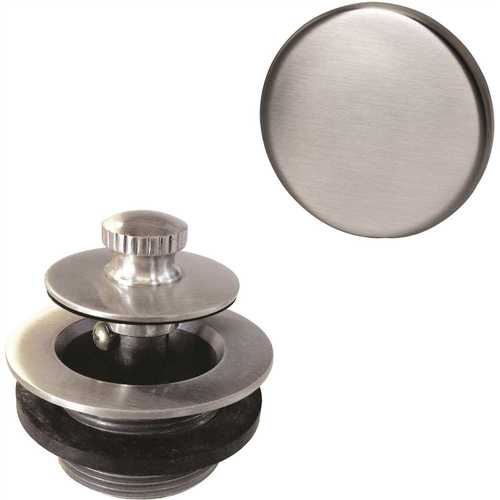 Westbrass D94H-07 Illusionary Overflow with Lift and Turn Bath Drain Trim Only, Satin Nickel