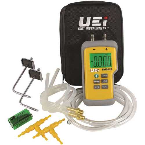 UEI TEST INSTRUMENTS EM201SPKIT Dual Input Manometer 60" Water Column Static Pressure Kit