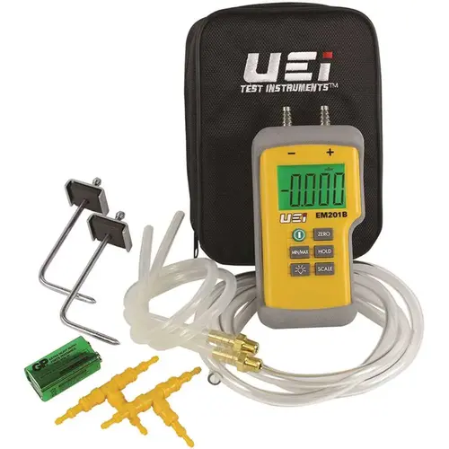 Dual Input Manometer a60" Water Column Static Pressure Kit