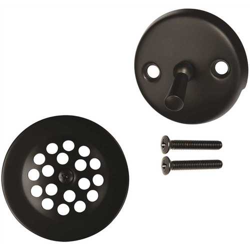 Westbrass D92-62 Trip Lever Faceplate with Beehive Grid Tub Trim Grate, Matte Black