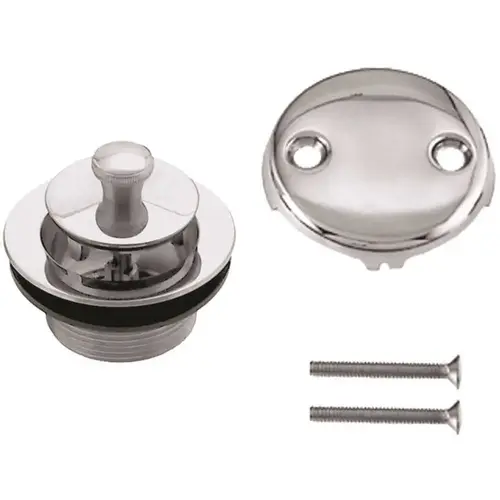 1-1/2 in. Twist and Close Tub Trim Set with 2-Hole Overflow Faceplate, Polished Chrome