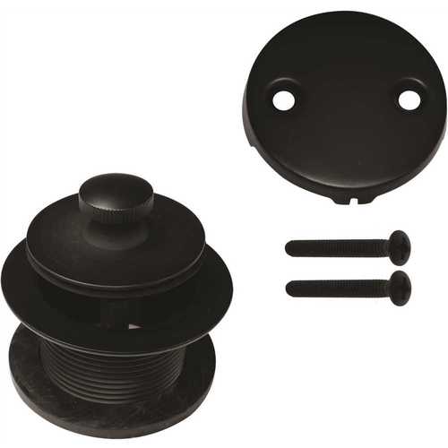 1-1/2 in. Twist and Close Tub Trim Set with 2-Hole Overflow Faceplate in Matte Black