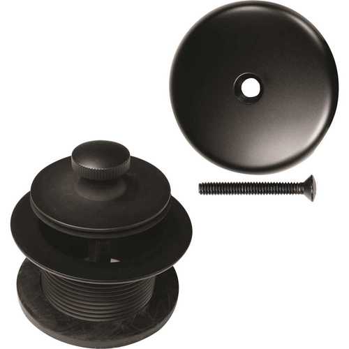 Westbrass D94-62 1-1/2 in. Twist and Close Tub Trim Set with 1-Hole Overflow Faceplate in Matte Black