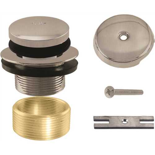 1-3/8 in. NPSM Brass Drain Assembly with Overflow Faceplate in Satin Nickel