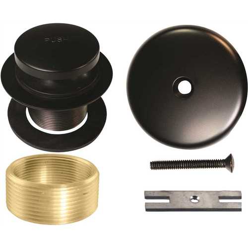 Westbrass D931K-12 1-3/8 in. NPSM Brass Drain Assembly with Overflow Faceplate, Oil Rubbed Bronze