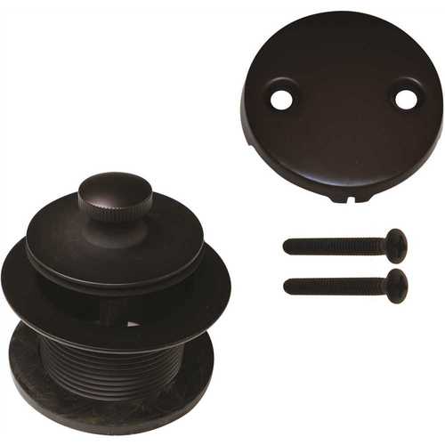 Westbrass D94-2-12 1-1/2 in. Twist and Close Tub Trim Set with 2-Hole Overflow Faceplate in Oil Rubbed Bronze