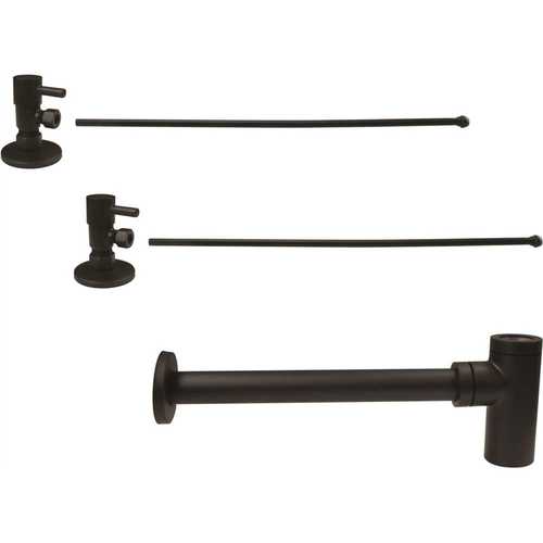 Westbrass D1438QRL-12 1-1/4 in. x 1-1/4 in. Brass Round Trap Lavatory Supply Kit, Oil Rubbed Bronze