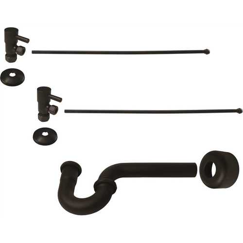 Westbrass D1838QRL-12 1-1/2 in. x 1-1/2 in. Brass P-Trap Lavatory Supply Kit, Oil Rubbed Bronze