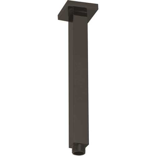 1/2 in. MIP True Square Ceiling Style Shower Arm with Square Flange, Matte Black