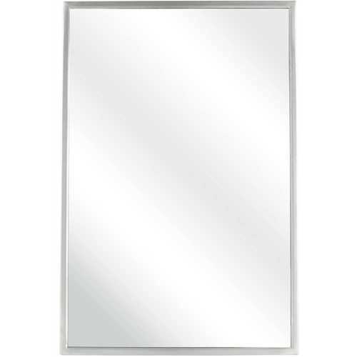 24 in. x 36 in. Single Angle Frame Mirror in Stainless Steel