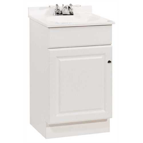 RSI C14118A Richmond 18-1/2 in. W x 16-1/4 in. D Bath Vanity in White with Cultured Marble Vanity Top in White with White Basin