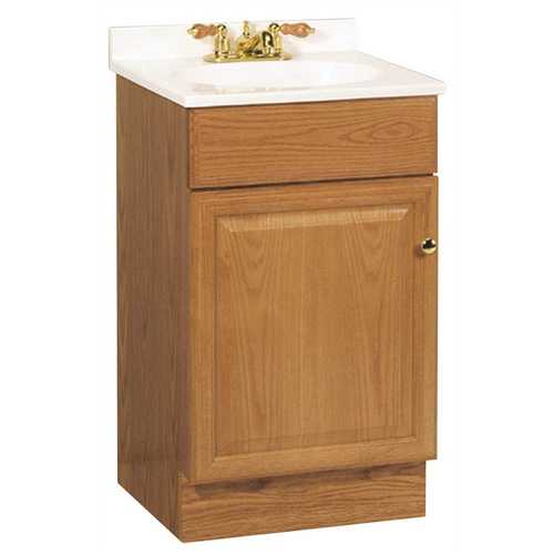 RSI C14018A Richmond 18-1/2 in. W x 16-1/4 in. D Bath Vanity in Oak with Cultured Marble Vanity Top in White with White Basin