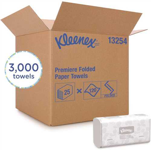 KLEENEX 13254 White Scott fold Multi-Fold Paper Towels Absorbency Pockets (, 120 Towels/Pack, 3000 Towels/Case)