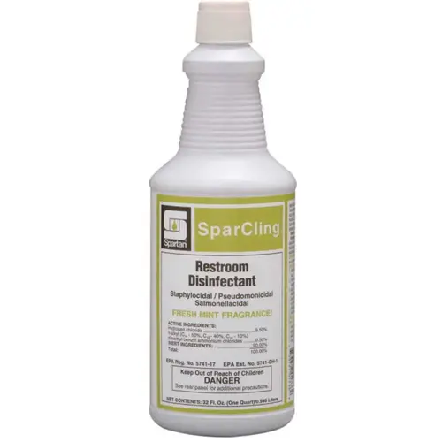 Spartan 711803 SparCling 1 Qt. Mint Scent 1-Step Disinfectant Toilet Bowl Cleaner Green - pack of 12
