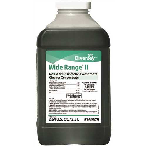 DIVERSEY 5769679 84.5 oz. Wide Range II Non-Acid Disinfectant Washroom Cleaner, J-Fill, Concentrate