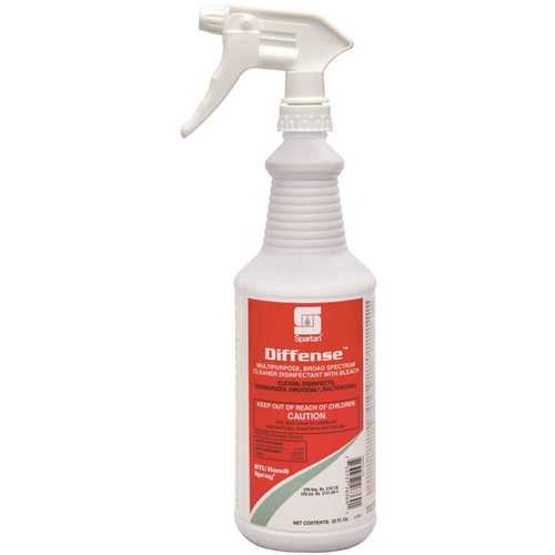 Spartan Chemical 102403 Diffense 1 Quart Clean Floral Scent One Step Cleaner/Disinfectant